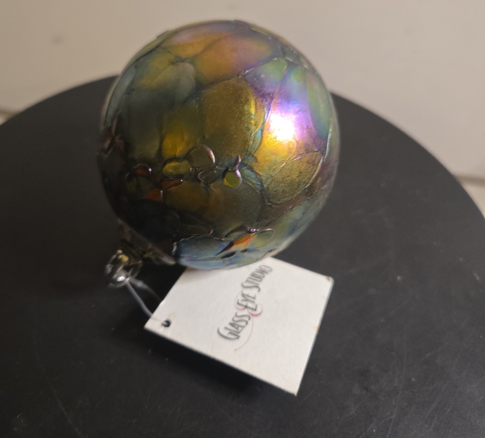 Glass Eye Studio Iridescent Art Glass Ornament Sphere